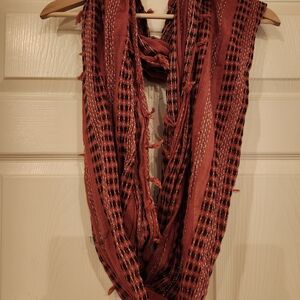 Staring at Stars Orange and Black Textured Scarf